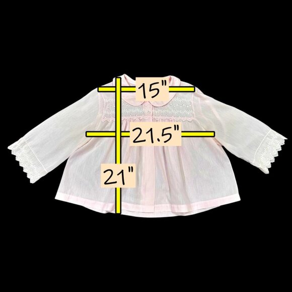 Vintage Heiress Bed Jacket Size M Pink Embroidery Cotton Blend Delicate Feminine - Picture 10 of 10